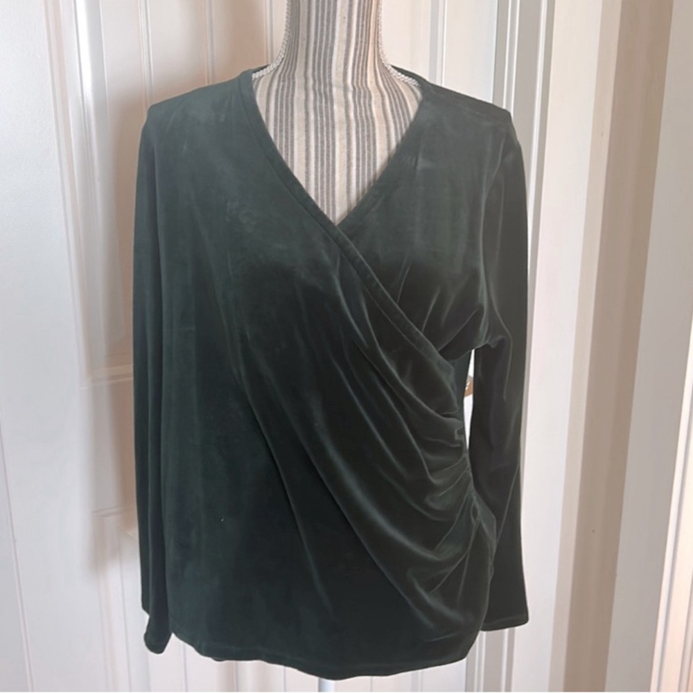 Elegant Green Wrap Top